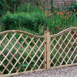 Forest Hamburg Lattice Curved Top Garden Screens 6 X 3&apos; 4 Pack -Forest Garden Shop 1066K A2