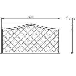 Forest Hamburg Lattice Curved Top Garden Screens 6 X 3&apos; 4 Pack -Forest Garden Shop 1066K A3