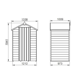 Forest 4&apos; X 3&apos; (Nominal) Apex Overlap Timber Shed With Base & Assembly -Forest Garden Shop 143JR A7