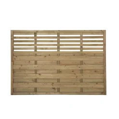 Forest Kyoto Slatted Top Fence Panels Natural Timber 6 X 4' Pack Of 6