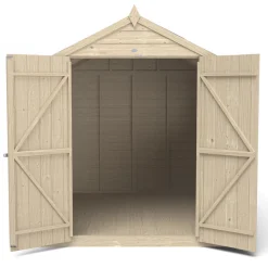 Forest 6&apos; X 8&apos; (Nominal) Apex Overlap Timber Shed With Base -Forest Garden Shop 153JR A3