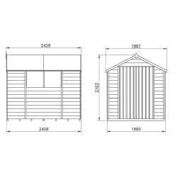 Forest 6&apos; X 8&apos; (Nominal) Apex Overlap Timber Shed With Base -Forest Garden Shop 153JR A7