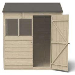 Forest 6&apos; X 4&apos; (Nominal) Reverse Apex Overlap Timber Shed With Base -Forest Garden Shop 160JR A3