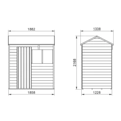 Forest 6&apos; X 4&apos; (Nominal) Reverse Apex Overlap Timber Shed With Base -Forest Garden Shop 160JR A7