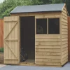 Forest 6&apos; X 4&apos; (Nominal) Reverse Apex Overlap Timber Shed With Base -Forest Garden Shop 160JR P