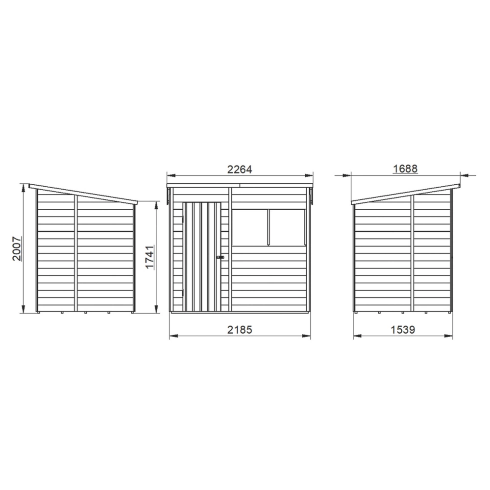 Forest 7' X 5' (Nominal) Pent Overlap Timber Shed With Assembly 10 Forest 7' X 5' (Nominal) Pent Overlap Timber Shed With Assembly - Image 8