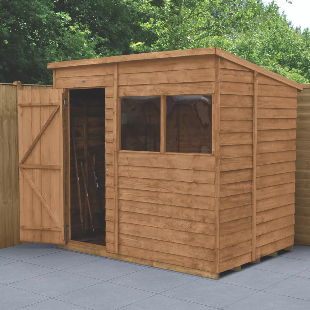 Forest 7' X 5' (Nominal) Pent Overlap Timber Shed With Assembly 3 Forest 7' X 5' (Nominal) Pent Overlap Timber Shed With Assembly