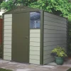 Trimetals Titan 660 6&apos; X 6&apos; (Nominal) Apex Metal Shed Olive / Moorland Green -Forest Garden Shop 201RY P