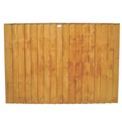 Forest Feather Edge Fence Panels Golden Brown 6 X 3&apos; Pack Of 8