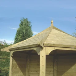 Shire Foxglove 7' X 6' (Nominal) Hexagonal Timber Arbour -Forest Garden Shop 2620X A4