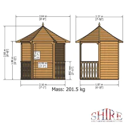 Shire Foxglove 7' X 6' (Nominal) Hexagonal Timber Arbour -Forest Garden Shop 2620X A6