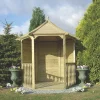 Shire Foxglove 7&apos; X 6&apos; (Nominal) Hexagonal Timber Arbour -Forest Garden Shop 2620X P