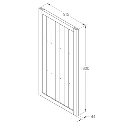 Forest Timber Gate 920 X 1820mm Natural Timber -Forest Garden Shop 263JG A3