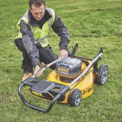 DeWalt 18V 2 X 5.0Ah Li-Ion XR Brushless Cordless 48cm Rotary Lawn Mower -Forest Garden Shop 273HK A4