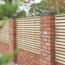 Forest Double-Slatted Fence Panels Natural Timber 6 X 3' Pack Of 4 -Forest Garden Shop 283JG A3