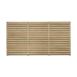 Forest Double-Slatted Fence Panels Natural Timber 6 X 3&apos; Pack Of 4