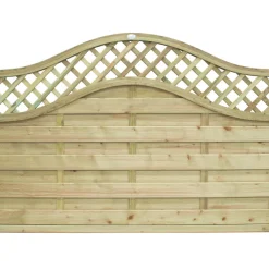 Forest Prague Lattice Curved Top Fence Panels Natural Timber 6 X 4' Pack Of 3