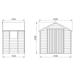Forest 7&apos; X 5&apos; (Nominal) Apex Overlap Timber Shed -Forest Garden Shop 295JR A6