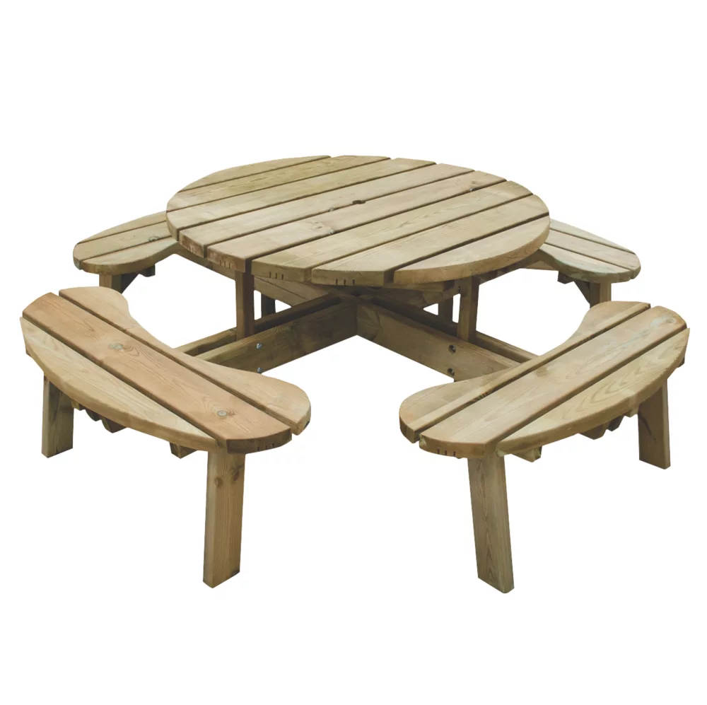 Forest Circular Garden Picnic Table 2070 X 2070 X 720mm 4 Forest Circular Garden Picnic Table 2070 X 2070 X 720mm - Image 2