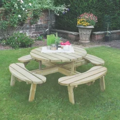 Forest Circular Garden Picnic Table 2070 X 2070 X 720mm