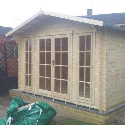 Shire Epping 3 12' X 12' (Nominal) Apex Timber Log Cabin -Forest Garden Shop 33037 A7