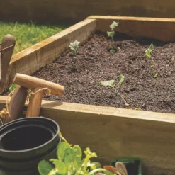 Forest Square Raised Bed Natural Timber 900 X 900 X 140mm -Forest Garden Shop 358KT A2