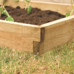 Forest Square Raised Bed Natural Timber 900 X 900 X 140mm -Forest Garden Shop 358KT A3