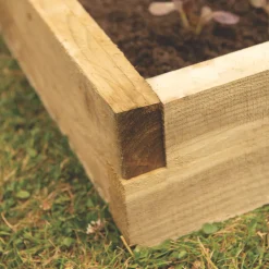 Forest Square Raised Bed Natural Timber 900 X 900 X 140mm -Forest Garden Shop 358KT A4