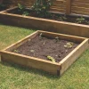 Forest Square Raised Bed Natural Timber 900 X 900 X 140mm -Forest Garden Shop 358KT P