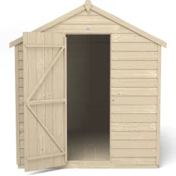 Forest 6&apos; X 8&apos; (Nominal) Apex Overlap Timber Shed With Base & Assembly -Forest Garden Shop 377JR A3