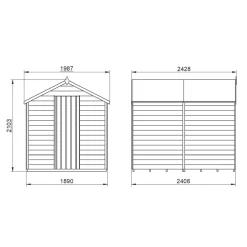 Forest 6&apos; X 8&apos; (Nominal) Apex Overlap Timber Shed With Base & Assembly -Forest Garden Shop 377JR A6