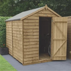 Forest 6' X 8' (Nominal) Apex Overlap Timber Shed With Base & Assembly