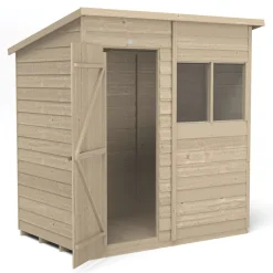 Forest 6' X 4' (Nominal) Pent Overlap Timber Shed -Forest Garden Shop 414JR A2