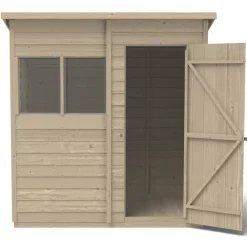 Forest 6' X 4' (Nominal) Pent Overlap Timber Shed -Forest Garden Shop 414JR A3