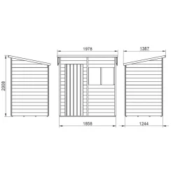 Forest 6' X 4' (Nominal) Pent Overlap Timber Shed -Forest Garden Shop 414JR A6