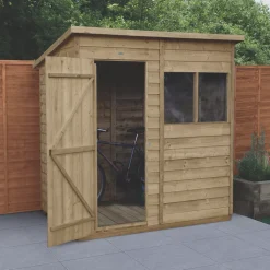 Forest 6&apos; X 4&apos; (Nominal) Pent Overlap Timber Shed