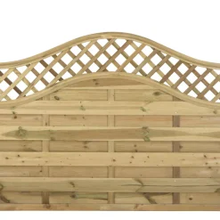 Forest Prague Lattice Curved Top Fence Panels Natural Timber 6 X 4' Pack Of 9