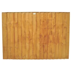Forest Feather Edge Fence Panels Golden Brown 6 X 4&apos; Pack Of 4