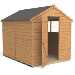Forest 6&apos; X 8&apos; (Nominal) Apex Overlap Timber Shed With Base -Forest Garden Shop 449JR A2