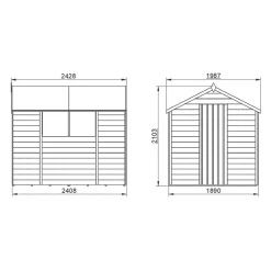 Forest 6&apos; X 8&apos; (Nominal) Apex Overlap Timber Shed With Base -Forest Garden Shop 449JR A7