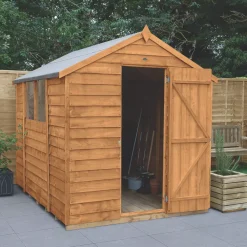 Greenworks Shop 4 Forest 6' X 8' (Nominal) Apex Overlap Timber Shed With Base