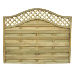 Forest Prague Lattice Curved Top Fence Panels Natural Timber 6 X 5' Pack Of 4