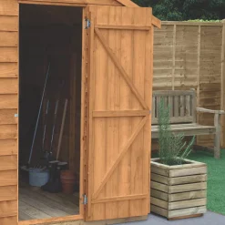 Forest 5&apos; X 7&apos; (Nominal) Apex Overlap Timber Shed With Base & Assembly -Forest Garden Shop 475JR A4