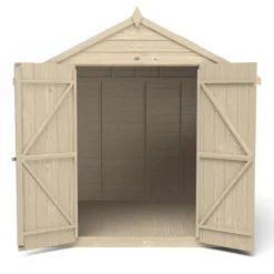 Forest 7&apos; X 7&apos; (Nominal) Apex Overlap Timber Shed With Base -Forest Garden Shop 480JR A3