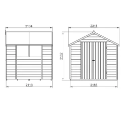 Forest 7&apos; X 7&apos; (Nominal) Apex Overlap Timber Shed With Base -Forest Garden Shop 480JR A6