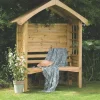 Forest Cadiz 4&apos; 6" X 2&apos; (Nominal) Apex Timber Arbour -Forest Garden Shop 48642 P