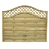 Forest Prague Lattice Curved Top Fence Panels Natural Timber 6 X 5&apos; Pack Of 5 -Forest Garden Shop 5051K P
