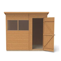 Forest Delamere 7' X 5' (Nominal) Pent Shiplap T&G Timber Shed With Base -Forest Garden Shop 508JR A3