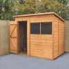 Forest Delamere 7&apos; X 5&apos; (Nominal) Pent Shiplap T&G Timber Shed With Base -Forest Garden Shop 508JR P