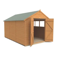 Forest Delamere 8&apos; X 11&apos; 6" (Nominal) Apex Shiplap T&G Timber Shed -Forest Garden Shop 519JR A2
